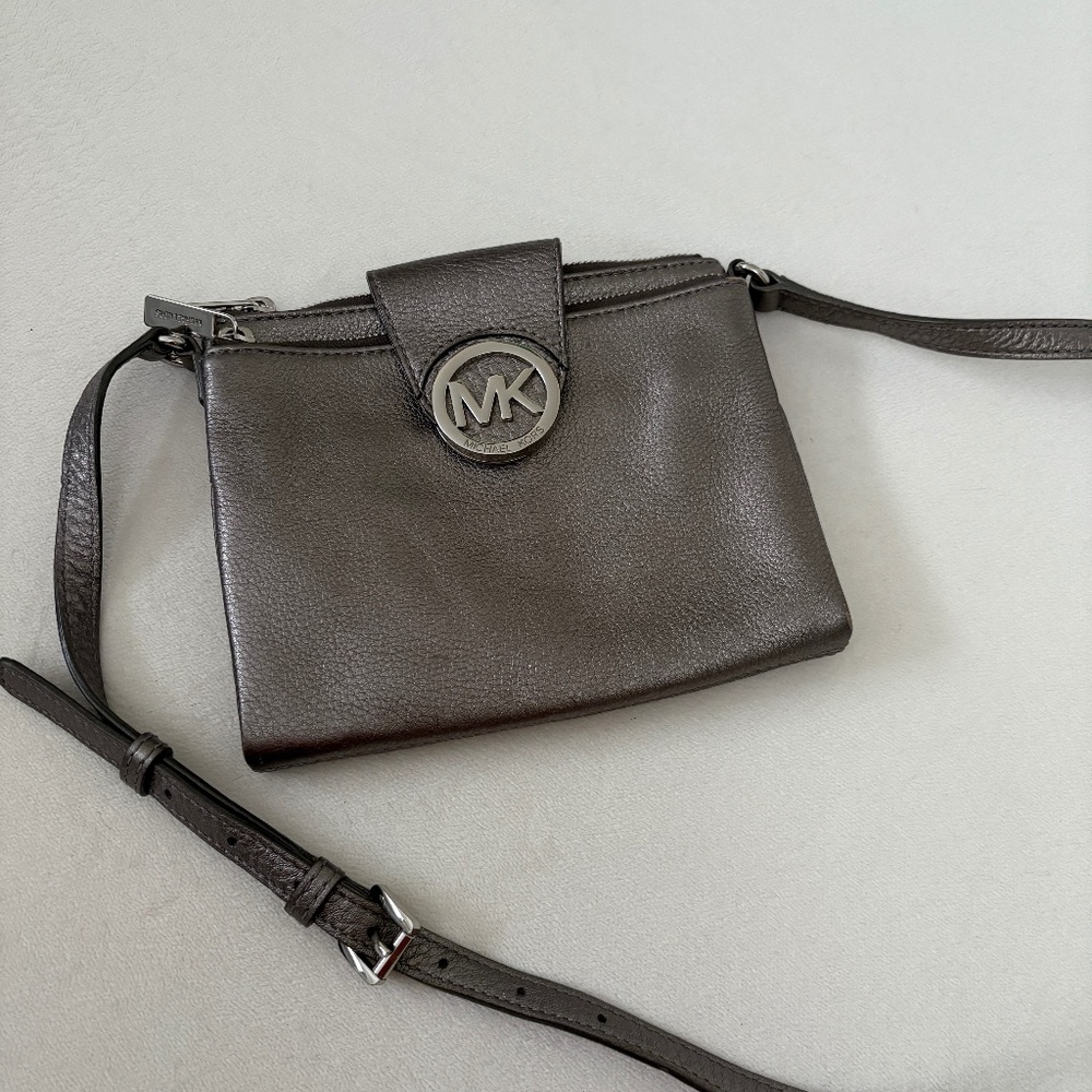 Michael Kors Silver Metallic Crossbody